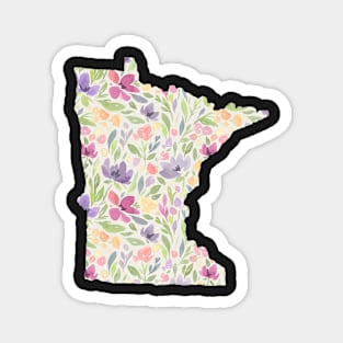 Minnesota Silhouette Florals Magnet