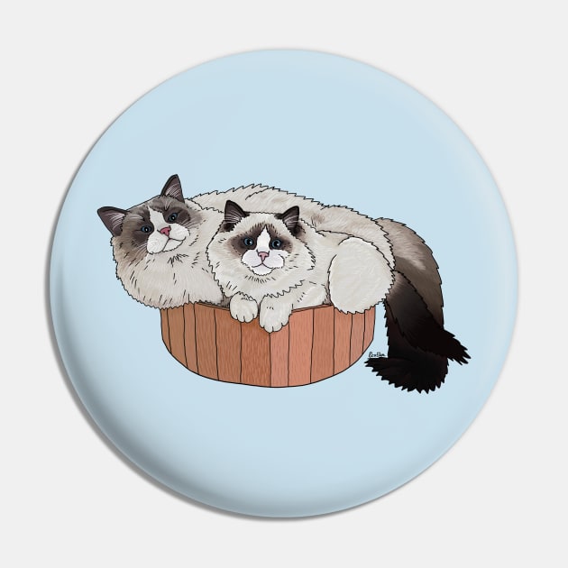 Ragdoll Cat Cuddle Pile Pin by EcoElsa