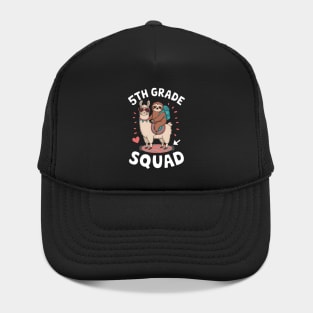 Sloth On Llama 5th Grade Squad Fifth First Day Of School Hat