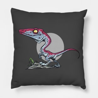 Fierce Velociraptor: Guardian of the Past Pillow