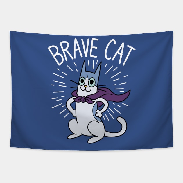 Brave Cat Tapestry by spacecoyote