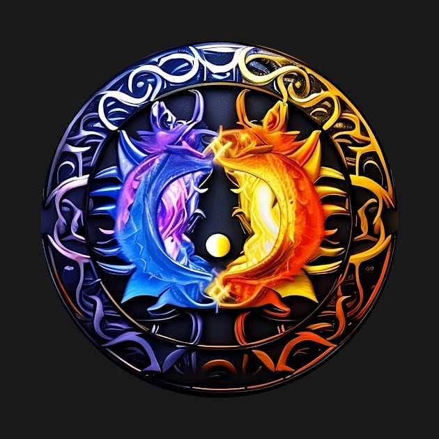 Yin Yang Art 018 Created by AI by Tpixx