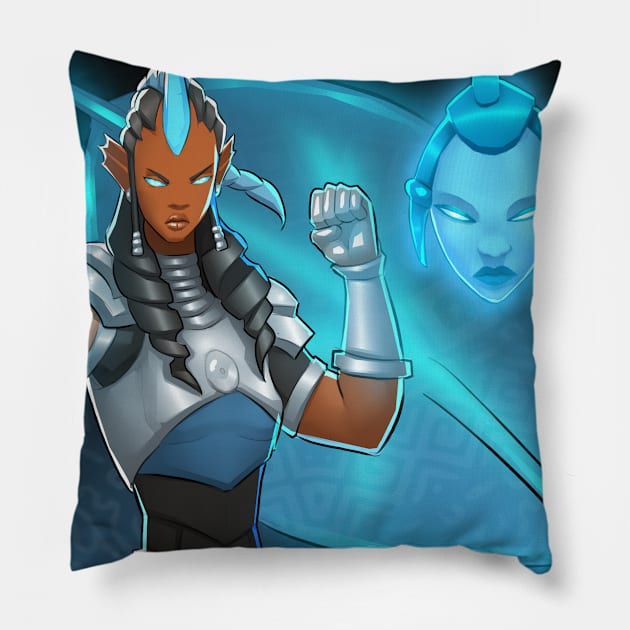 Muntu Warriors - Hydro Horn Collection Pillow by Beckley Art