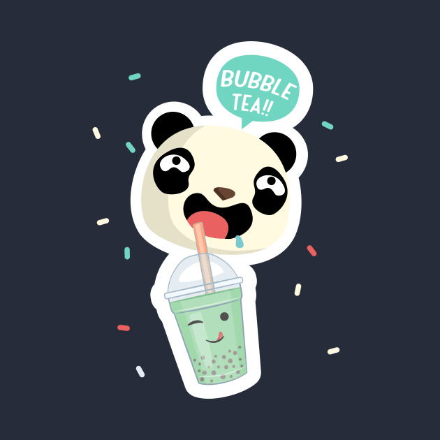 Bubble Tea Panda Boba Tea Funny Cute Animal Design by GatheringoftheGeek
