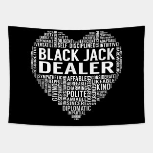 Black Jack Dealer Heart Tapestry