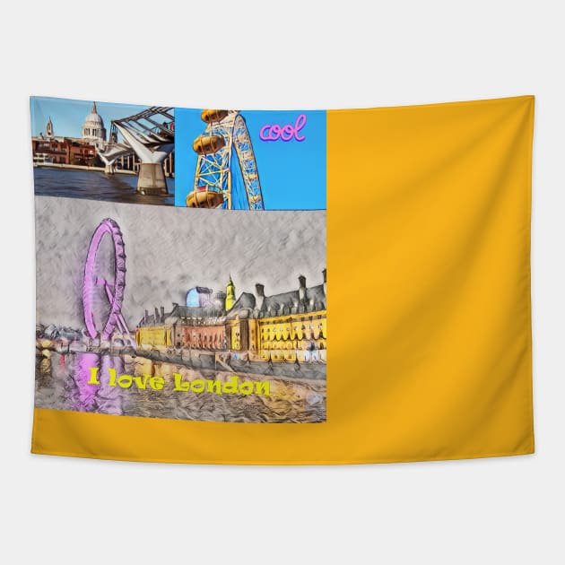 I Love London Eye Tapestry by fantastic-designs