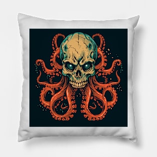 Weircore Skull Octopus Horror Pillow