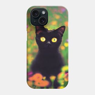 Cat In A Flower Field Phone Case