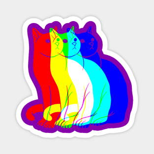 Cat Rainbow Prism Magnet