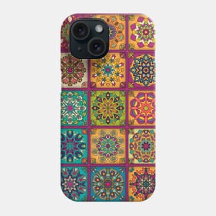 Vintage patchwork with floral mandala elements Phone Case