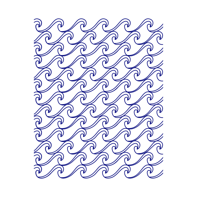 Rough Sea Pattern - blue on white by XOOXOO