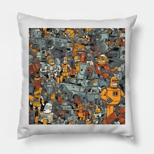 Robo-Junkyard Pillow