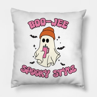 Boo-Jee Spooky Style Girl Ghost Halloween Pillow