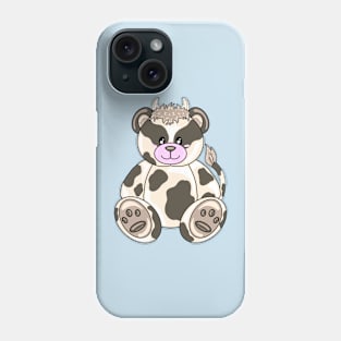 Cow Bear With Blue Background Phone Case