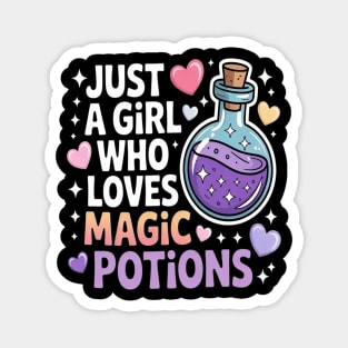 Seeker Of Spells Just A Girl Who Loves Magic Potions Witchcraft Fantasy Apparel Magnet