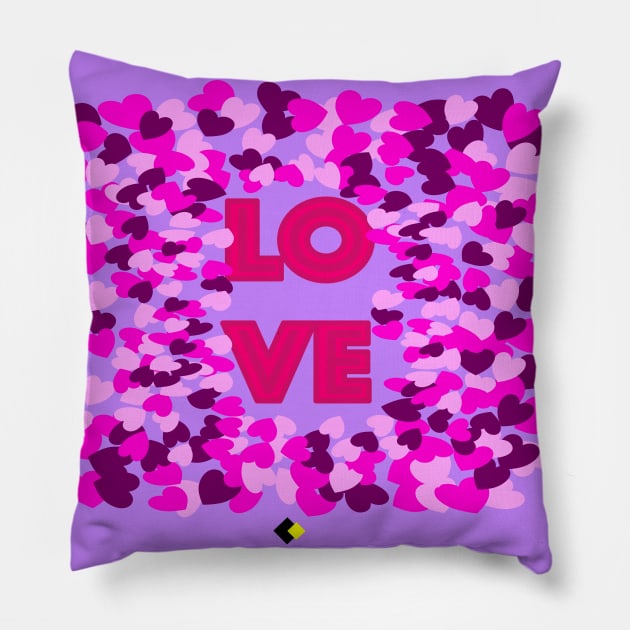 LOVE HEARTS MIX Pillow by AddOnDesign