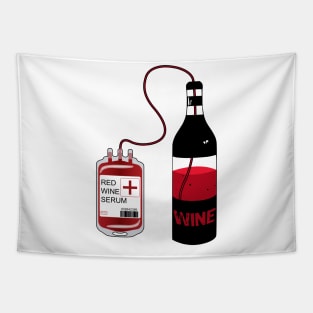 Funny Wine Blood Bag Tapestry