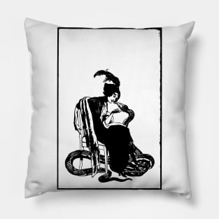 Woman and Serpent Friend Pillow