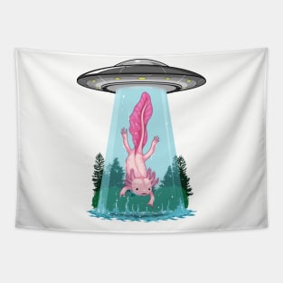 Axolotl Abduction Adventure Tapestry