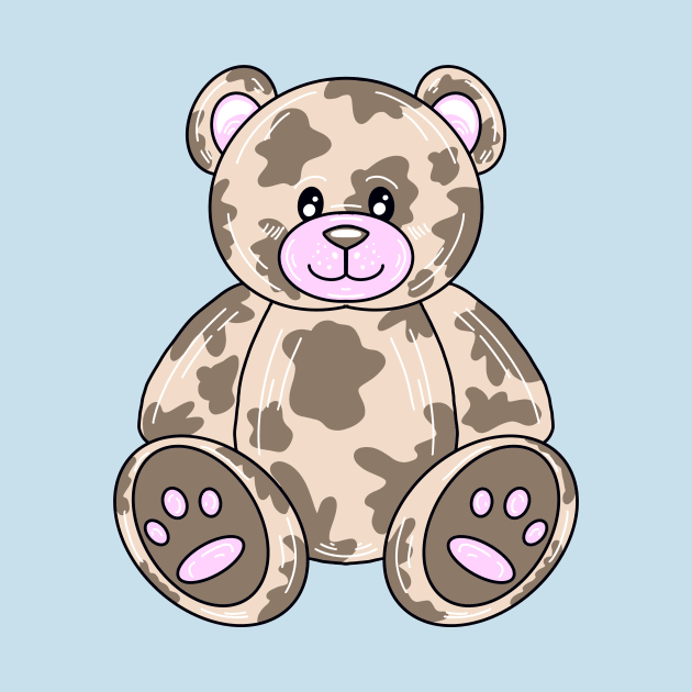 Brown Spotted Teddy Bear With Background by missmann