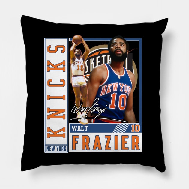 Walt Frazier The Clyde Basketball Legend Signature Vintage Retro 80s 90s Bootleg Rap Style Pillow by CarDE