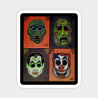 Ben Cooper style retro monster mask collage Magnet