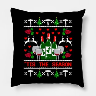 Wine Christmas. Funny Wine Lover Christmas Gift. Pillow