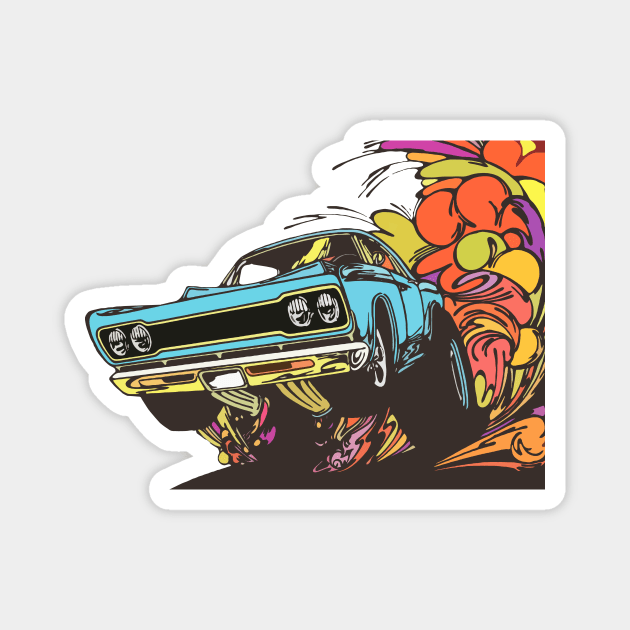 Muscle Car Drag Magnet by Toby Wilkinson