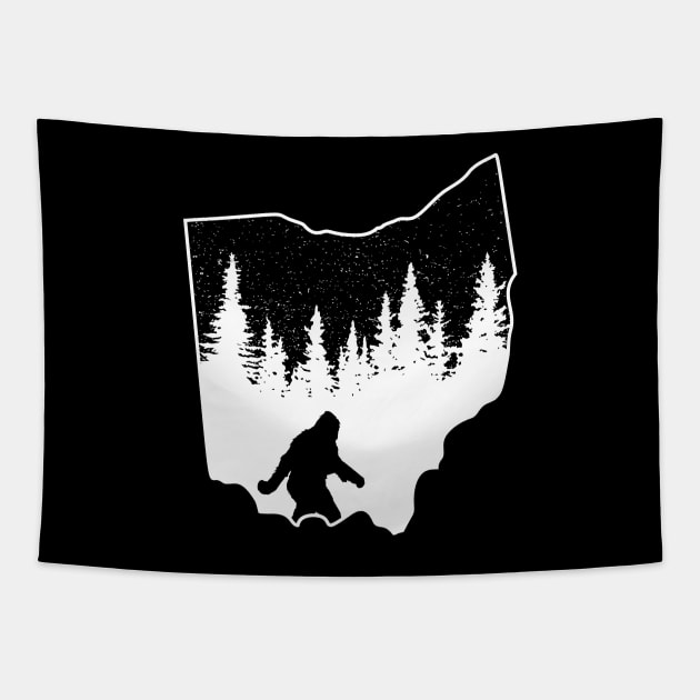 Ohio Bigfoot Gift Tapestry by Tesszero