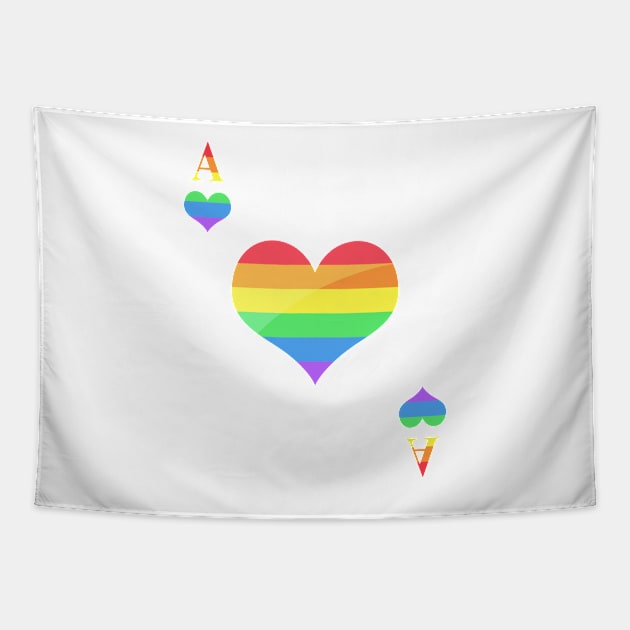 Peace Ace / Rainbow Hearts Tapestry by Stoney09