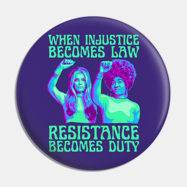 Gloria Steinem and Angela Davis Portrait Pin by Slightly Unhinged