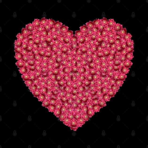 Heart made of pink flowers by DrewskiDesignz