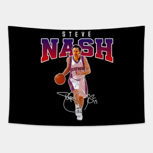 Steve Nash Basketball Legend Signature Vintage Retro 80s 90s Bootleg Rap Style Tapestry