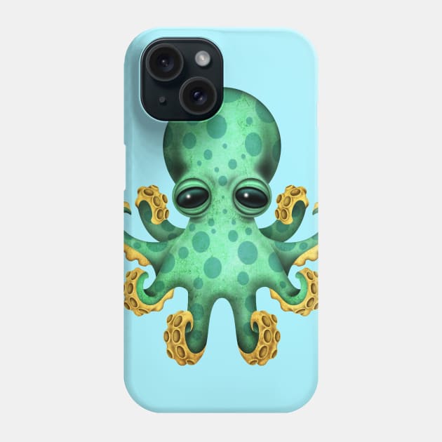 Cute Green Baby Octopus Phone Case by jeffbartels
