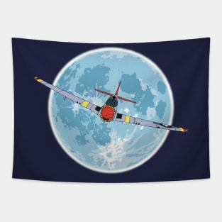 P-51 Mustang Moon Tapestry