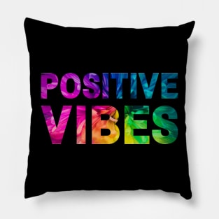 Positive Vibes Colorful Flower Pillow