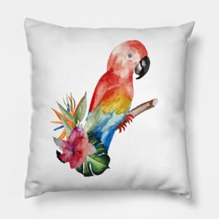 A parrot floral Pillow