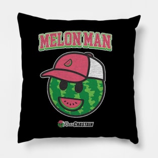 Ross Chastain Charcoal Melon Man Logo Pillow