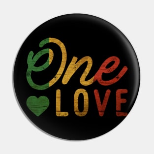 One Love, Jamaica, Rasta, Rastafarian Pin