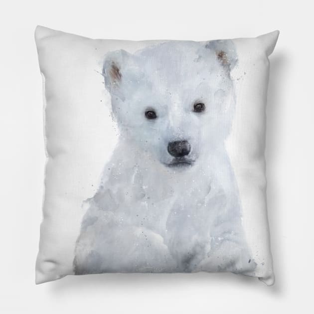 Little Polar Bear Pillow by Amy Hamilton