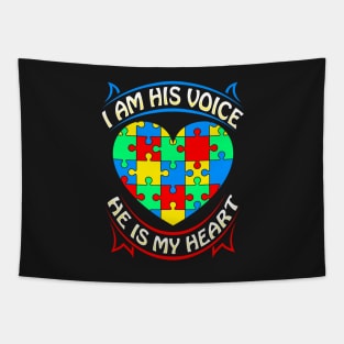 I Am His Voice - He Is My Heart - Autism Awareness Tapestry