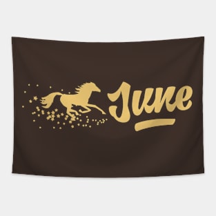 June Aspen Gold Horse Tapestry