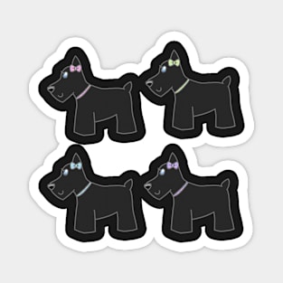 Pink Scottie Dogs Sticker Pack Magnet