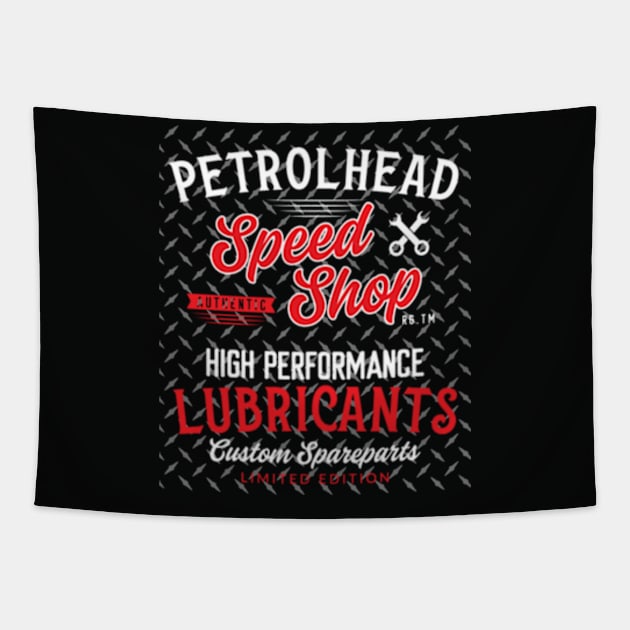 Gas Garage Speed Shop Tapestry by bert englefield 