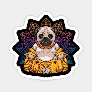 Mandala Yoga Pug Dog Meditate Meditation Magnet