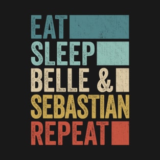 Funny Eat Sleep Belle and Sebastian Repeat Retro Vintage T-Shirt