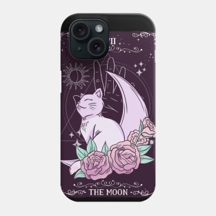 Tarot Card Crescent Moon Cute Cat Roses Cosmic Magic Phone Case