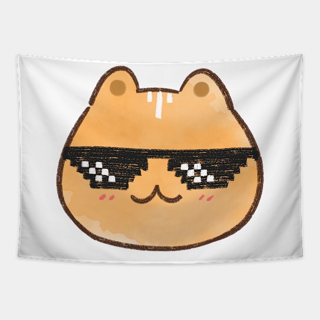 Thug orange cat Tapestry by Oricca