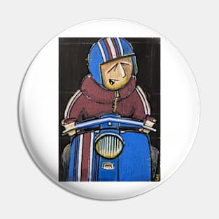 Retro Scooter, Classic Scooter, Scooterist, Scootering, Scooter Rider, Mod Art Pin