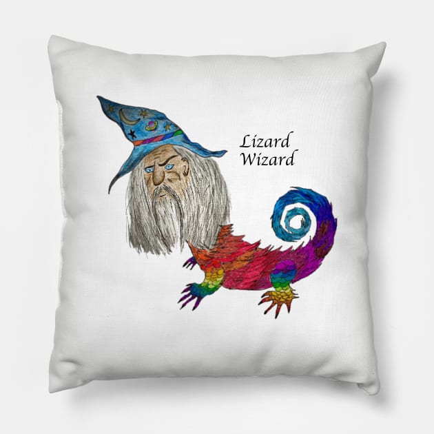 Lizard Wizard Pillow by JimLorman